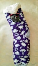 BRAND NEW CUDDL DUDS WOMEN'S SHERPA LINED LOUNGE SOCKS WITH PLUSHFILL