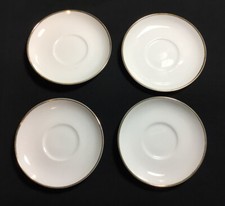 4 VINTAGE 1950'S WHITE / GOLD MEITO CHINA CHILDREN'S TEA SET SAUCERS JAPAN