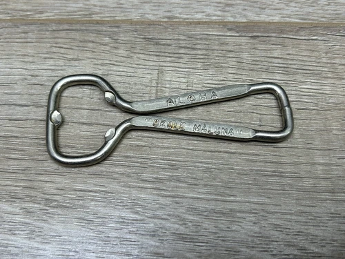 Vintage Hawaii Aloha Okole Maluna Metal Can Bottle Opener