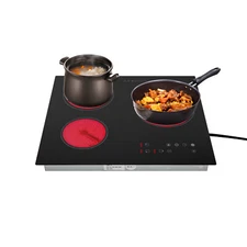 Cooktop Radiant Electric Stove Ceramic Sensor Touch Control Cook Stove 3 Burners