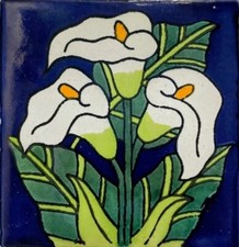 C 092 MEXICAN TILES CERAMIC HAND MADE SPANISH INFLUENCE TALAVERA MOSAIC ART