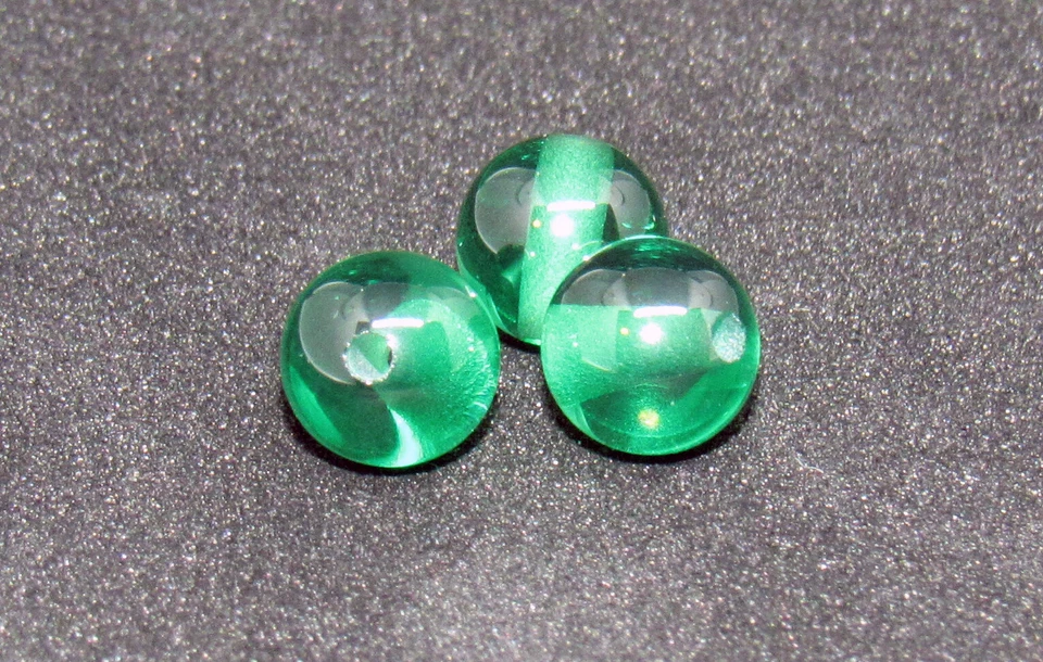 Green Sapphire Ball 6mm with 1mm Hole, Bead, Sphere, Corundum, Synthetic, Polish - Image 3 of 4