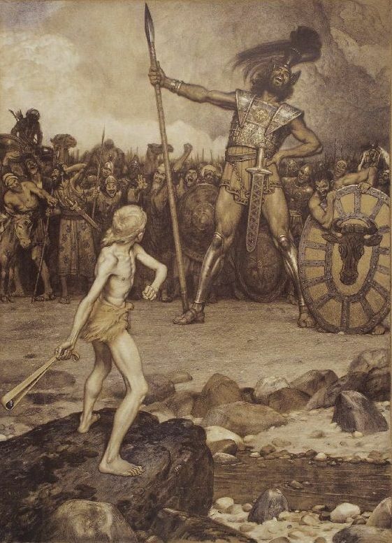 Toile David et Goliath 50X70 cm tableau de décoration murale moderne pour maison
