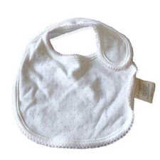 First Impressions Baby Bib Pink/White Polka Dot OS NWOT