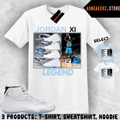 Shirt Match AJ 11 Columbia Legend Blue Sneaker Matching Tee Legend 11s T-Shirt