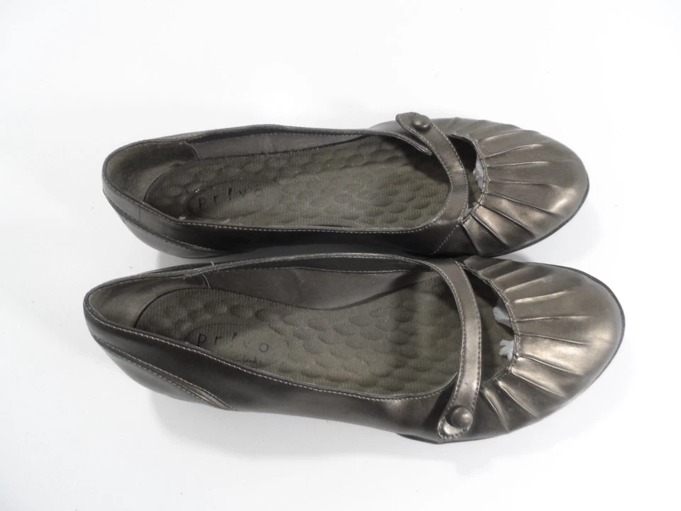 PRIVO! РЕЗИНОВЫЕ ПОДОШВЫ Mary Jane металлический серый искусственной кожи вождения плоскостях 6,5 М - Изображение 3 из 4