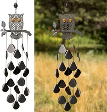 Black Tribal Owl Wind Chime WC609 VP Home