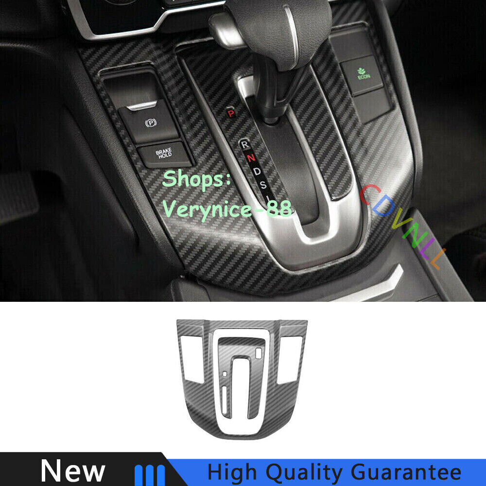 For Honda CRV 2017-2022 Steel Carbon Fiber Central Console Gear Shift Cover Trim