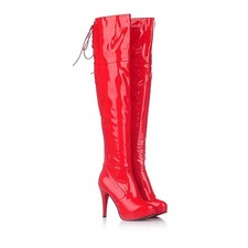 Women's Over The Knee High Glossy Dance Shiny Leather Boots Long Shoes Nightclub