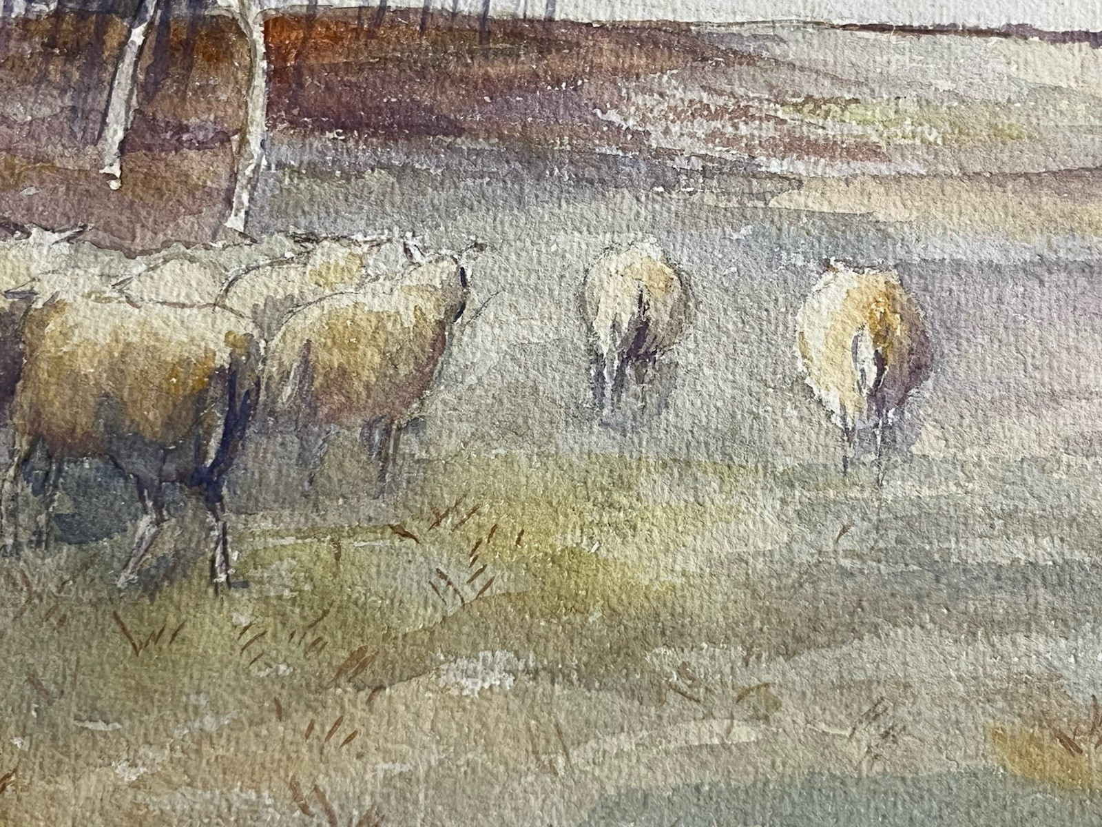 Jan F Pannebakker Dutch Artist Watercolor Moving A Flock Of Sheep 