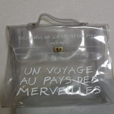 HERMES Vinyl Kelly Beach Hand Bag Clear SOUVENIR DE L'EXPOSITION japan