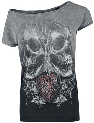 Alchemy England T-Shirt Damen Shared Heart grau Rockwear