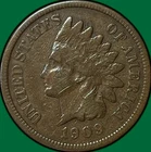 1909-S Indian Head Cent Very Good VG Coin, Scratch #34533