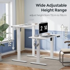 Small Electric Sit Stand Desk, 88×50cm White Standing Desk — image 3