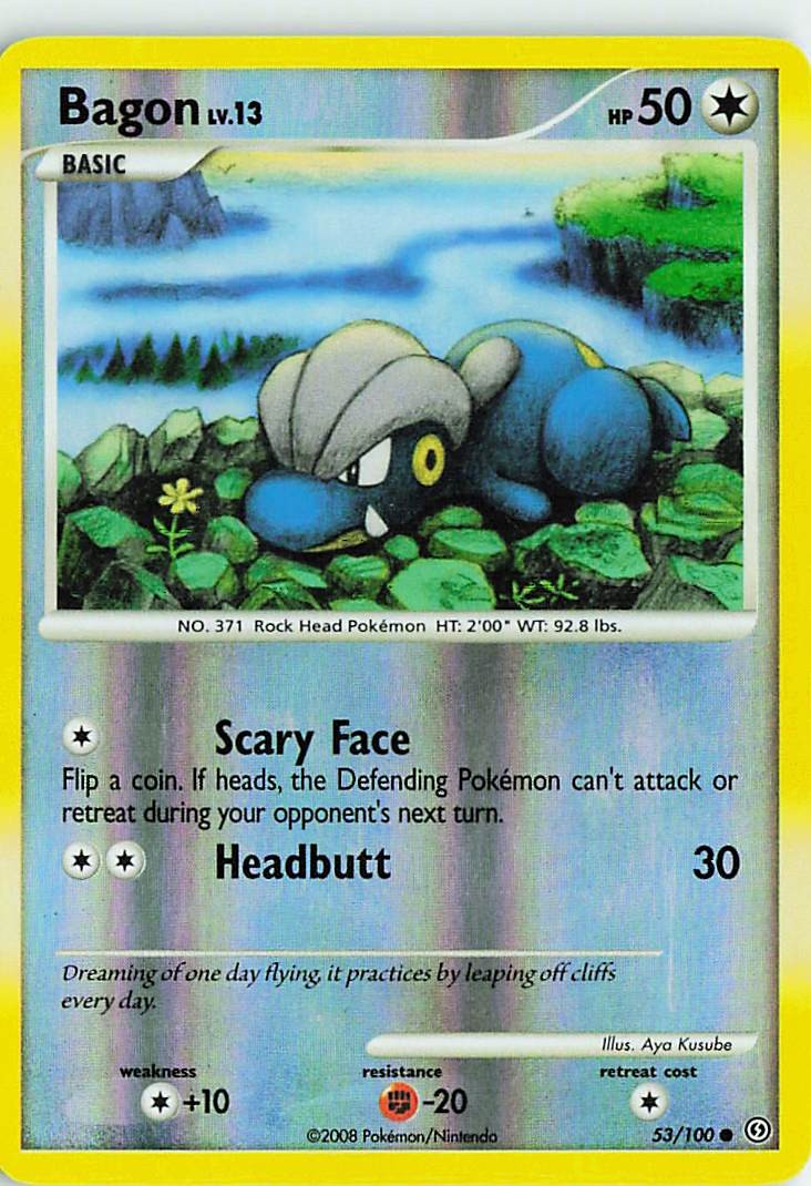 Bagon 53/100 Common Stormfront Pokemon Reverse Holo Moderately Played
