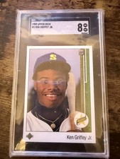 1989 Upper Deck - Star Rookie Ken Griffey Jr #1 (RC) - SGC 8 