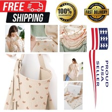 Muslin , Privacy Breast Feeding Cover with Arch Neckline for Mom and Baby, Br...