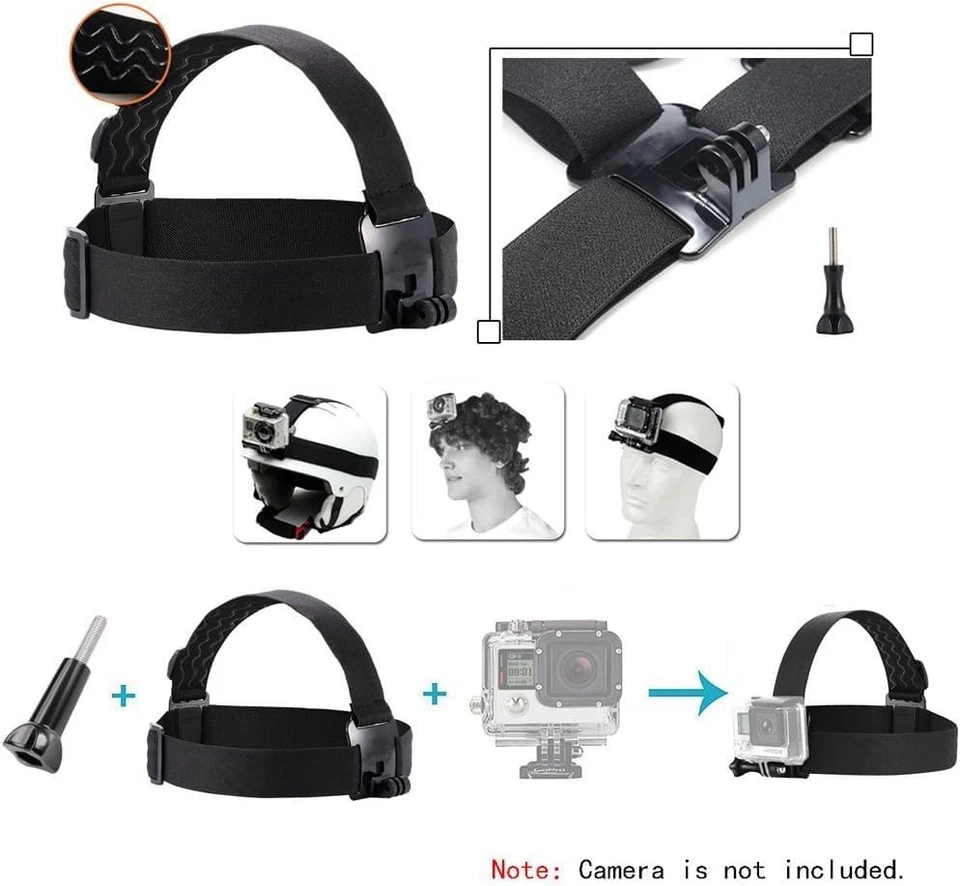 Head Strap Mount Headband For GoPro Hero 10 9 8 7 6 5 4 3+ 3 2 Osmo - Image 2 of 4