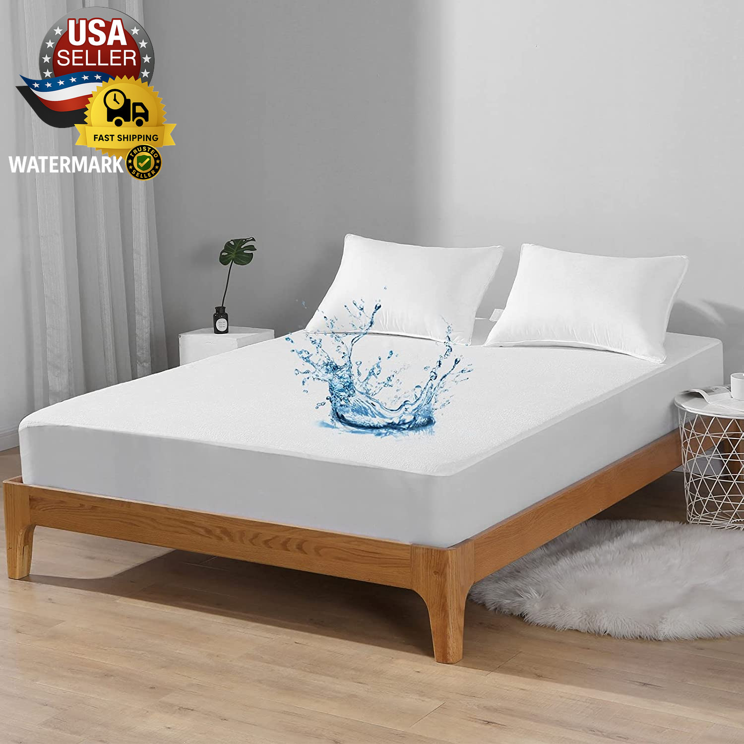Queen Waterproof Mattress Protector,Pee and Liquid Proof Cover for Pets, Elderly