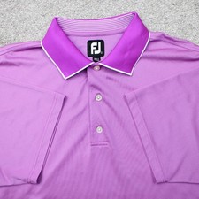 FootJoy Polo Shirt Mens Large Purple Golf Short Sleeve Poly Stretch Pullover