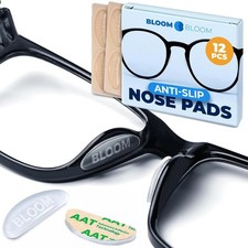 Premium Eyeglass Nose Pads 6 Pairs Clear Silicone Anti-Slip Stick-On Pads f...
