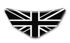 Union Jack Black & White Chevron Car - Motorcycle Sticker GLOSS DOMED GEL