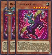 Yugioh! 3x Heart of Gaia MZMU-EN033 Super Rar...