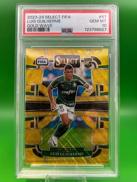 2023-24 Panini Select FIFA Luis Guilherme #57 Gold Wave 06/10, PSA 10 !!!!