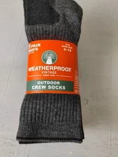 Weatherproof Vintage Men's Crew Socks Wool Blend, Multicolor, Size 6-12