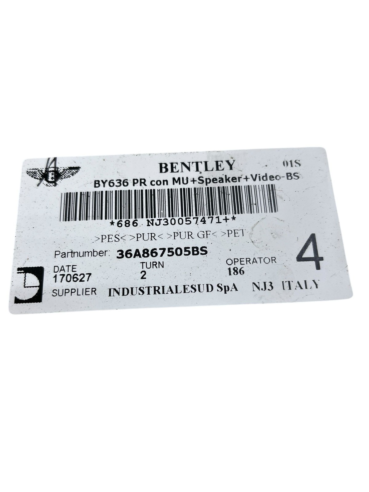 2015-2020 BENTLEY BENTAYGA OEM Roof Headliner Interior Trim Cover Beluga Black