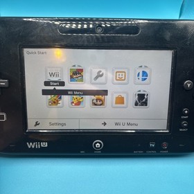 Nintendo Wii U Black Console Bundle Lot 32GB Controllers Tested Working Read***
