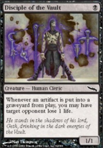 Mirrodin Disciple of the Vault - Foil x1 Moderate Play, English Magic Mtg M:tG