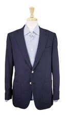 Isaia Napoli Navy Blue Wool w/ Silver Metal Buttons Patch Pocket Blazer 40R