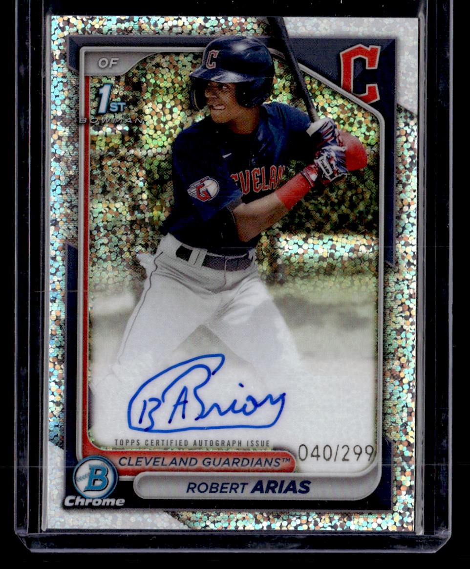 2024 Bowman Chrome #CPA-RA Robert Arias Speckle Refractor Auto #/299