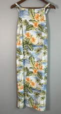 Tommy Bahama Vtg Hibiscus Island 100 Silk Slip Midi Tropical Dress Women's Sz 2