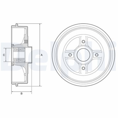 DELPHI Bremstrommel BFR595 für DACIA RENAULT