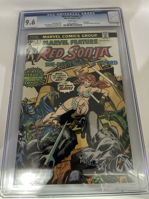 Marvel Feature #1 CGC 9.4 1st Red Sonja in Her Own Book White Pages 1975