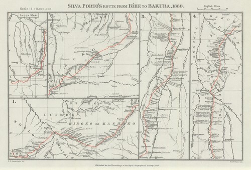 Silva Porto’s Route from Bíhe to Bakuba 1880 through Angola & Congo—RGS 1887 map