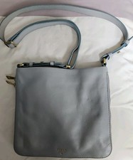 Fossil Soft Blue Leather Preston Expandable Crossbody Bag EUC