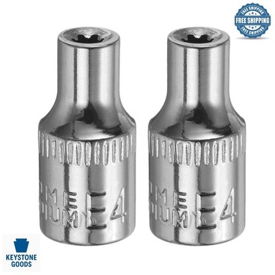 2-Piece E-Torx E4 Deep Socket Set for Auto & Home Repair
