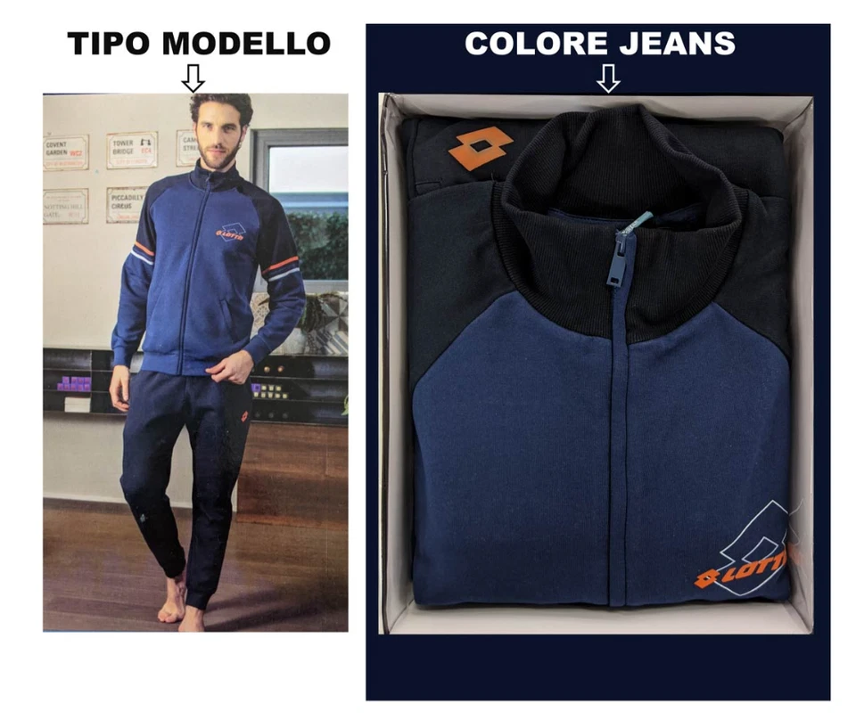 Tuta da uomo in cotone felpato Lotto Homewear - Imagen 2 de 3