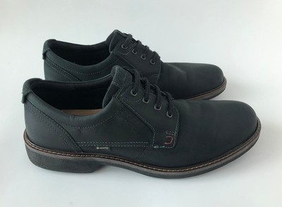 Ecco Turn Black Leather Gore-Tex Waterproof Derby Shoes Men EU 45 US 11