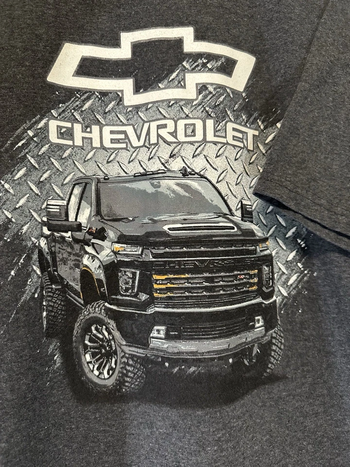 Camiseta para hombre Chevrolet Chevy Silverado negra camioneta pick up gris oscuro XL Foto 2 de 4