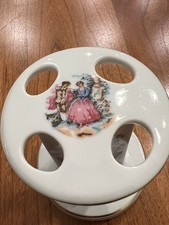 Vintage Ceramic Porcelain Pedestal Cosmetic Toothbrush Holder original sticker