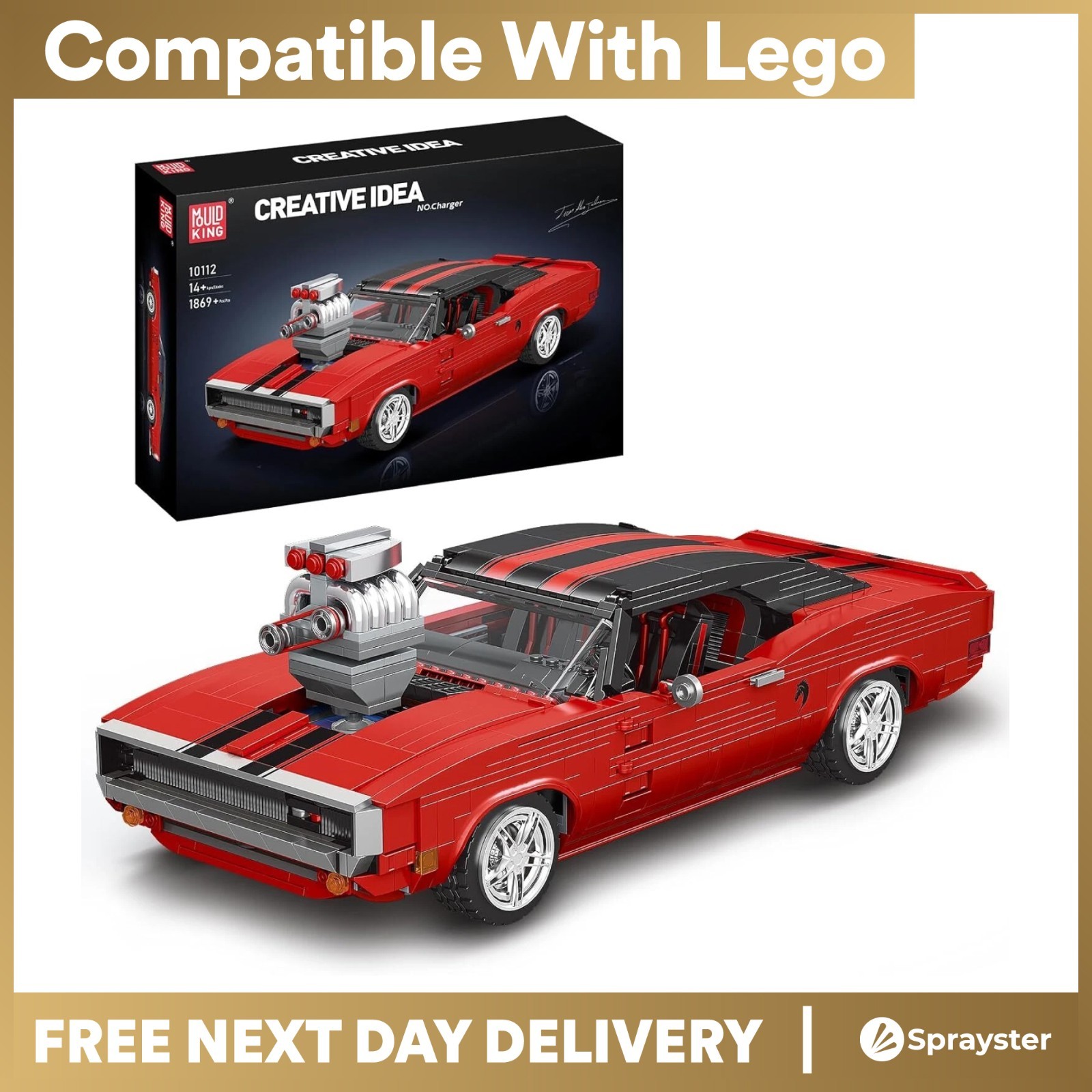 Mould King 10112 American Classic Muscle Sports Car Brick Model 1869pcs