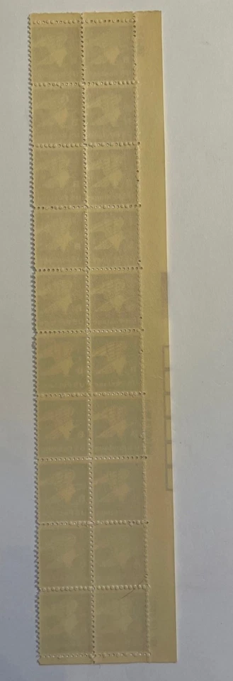 1981 Purple 'B' Alphabet Rate Eagle Stamp #1818, 20 stamp Plate Block Strip, MNH - Image 2 of 2