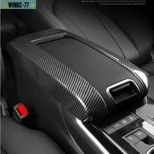 Carbon fiber Central armrest storage box Trim For Toyota Highlander 2021-2023