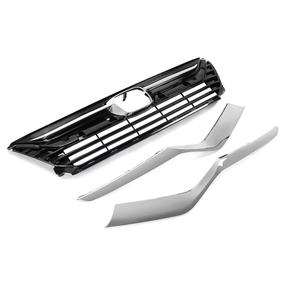 Parrilla superior delantera para Honda Odyssey 2018-2021 + moldeado de párpados de faros cromados Foto 2 de 4