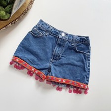   Vintage Jordache Tassel Jean Denim Shorts   Size 8 Girls