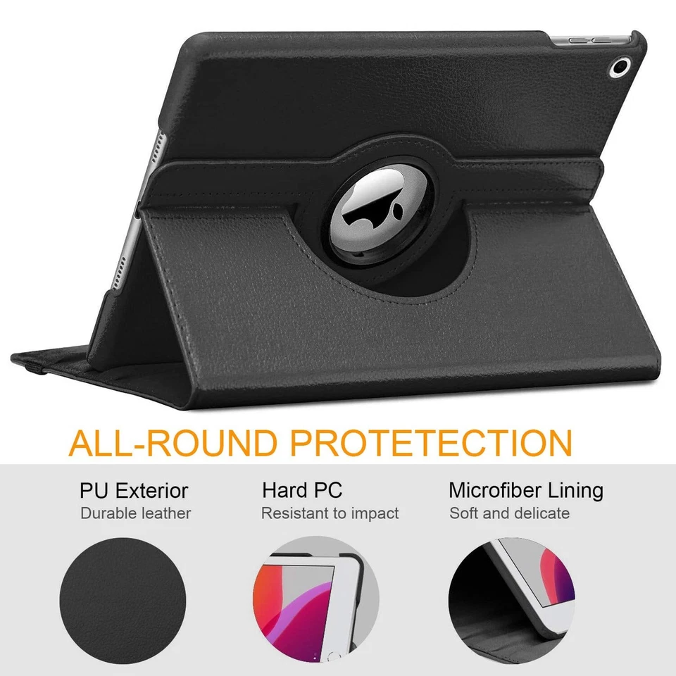 For iPad 7th 8th 9th Case 10.2 inch 360 Degrees Rotating PU Leather Cover 360 - Image 4 of 4